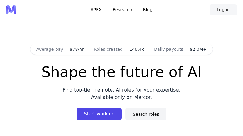 Mercor AI platform — Shape the future of AI