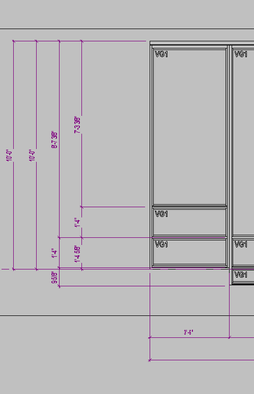 Shop window elevation with automated dimensions